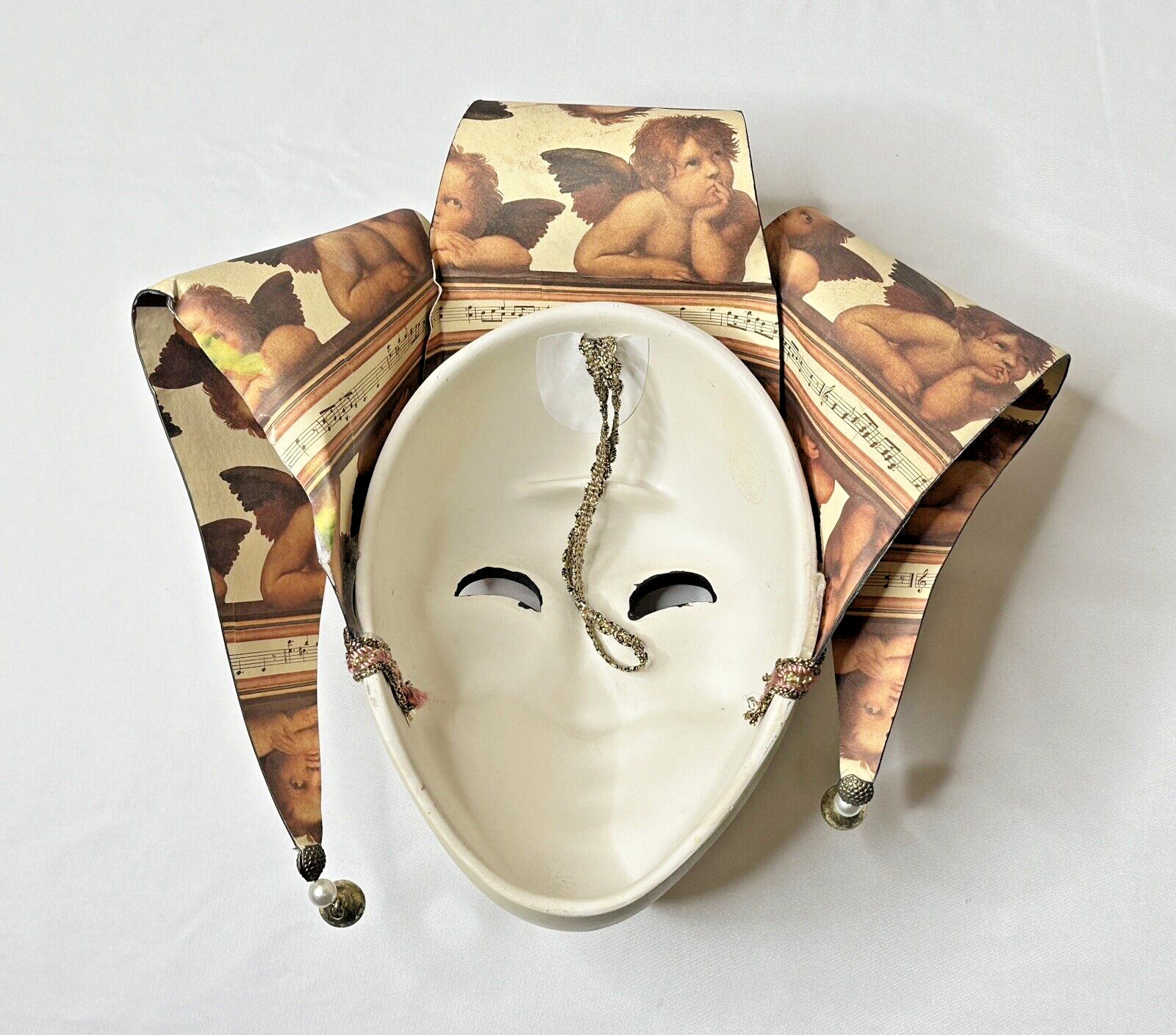 Original Venezia Ceramic Jester Face Wall Hanging Mask – Hand Painted in Italy