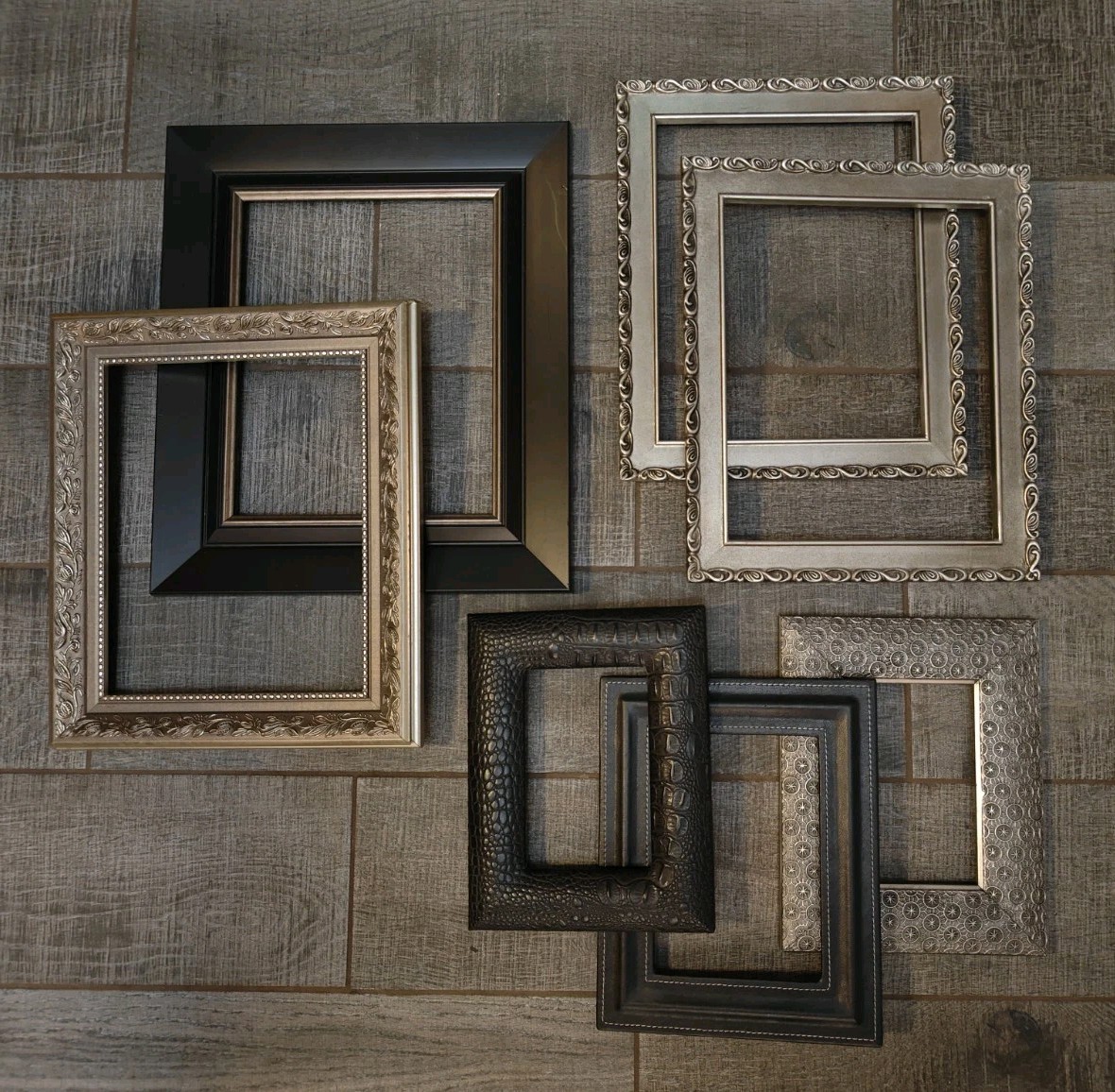 Vintage Ornate PICTURE FRAMES Gallery Wall Art Decor Gray Black Whimsy lot NJ