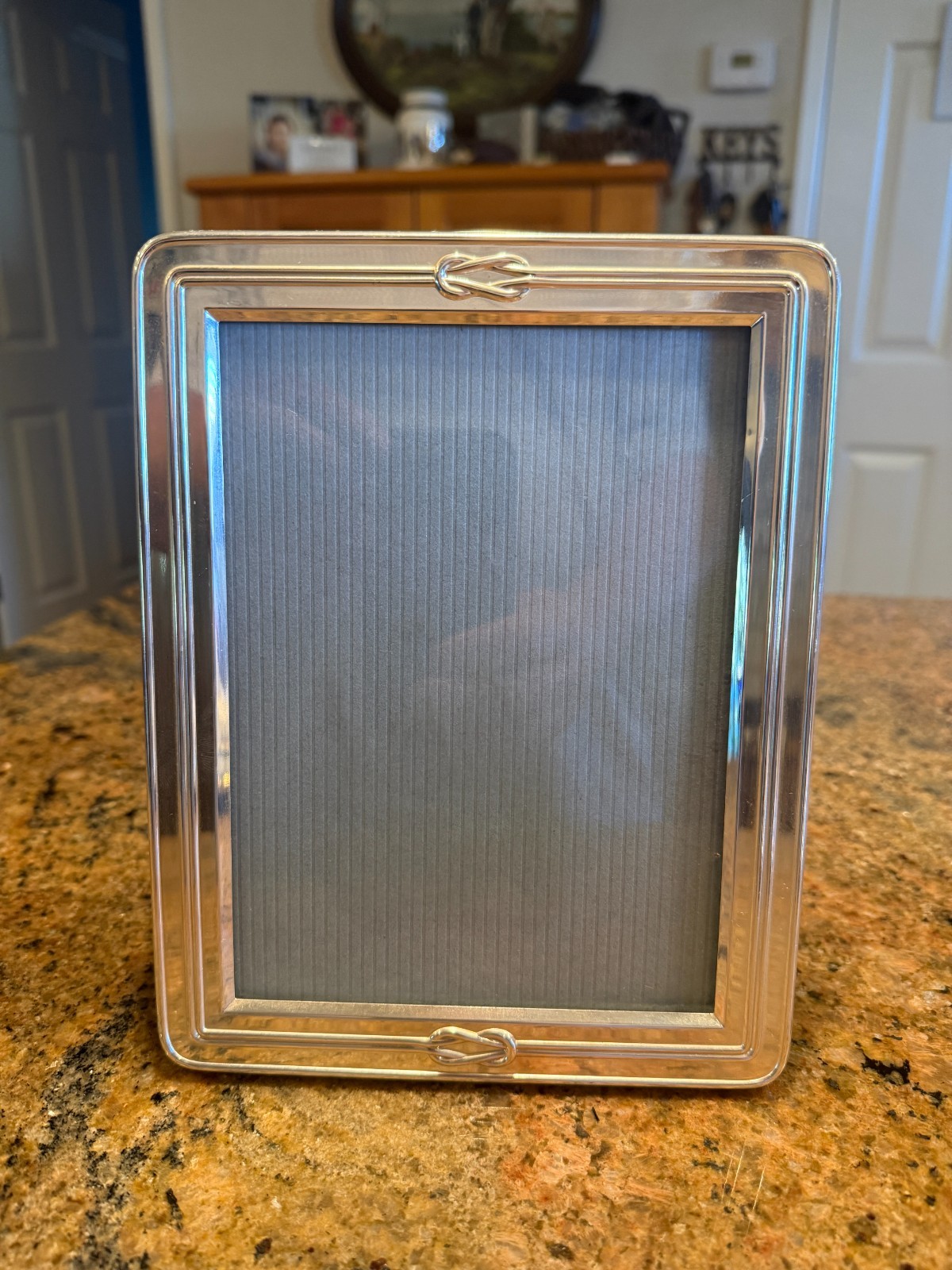 Christofle France Silver Plated Picture Frame 5X7 PIC wood back
