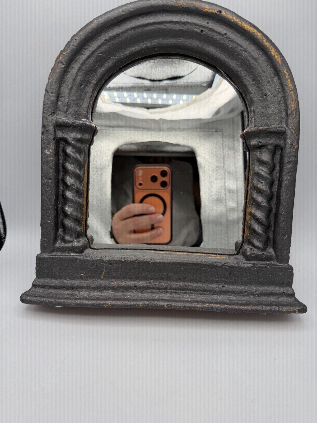 Kulicke Gothic Arch Mirror Frame Spiral Columns Wall Decor Gold Accent Repro