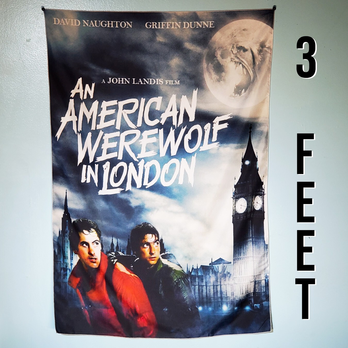 An American Werewolf in London 2×3 foot tapestry 80s horror movie 🌕 werewolves