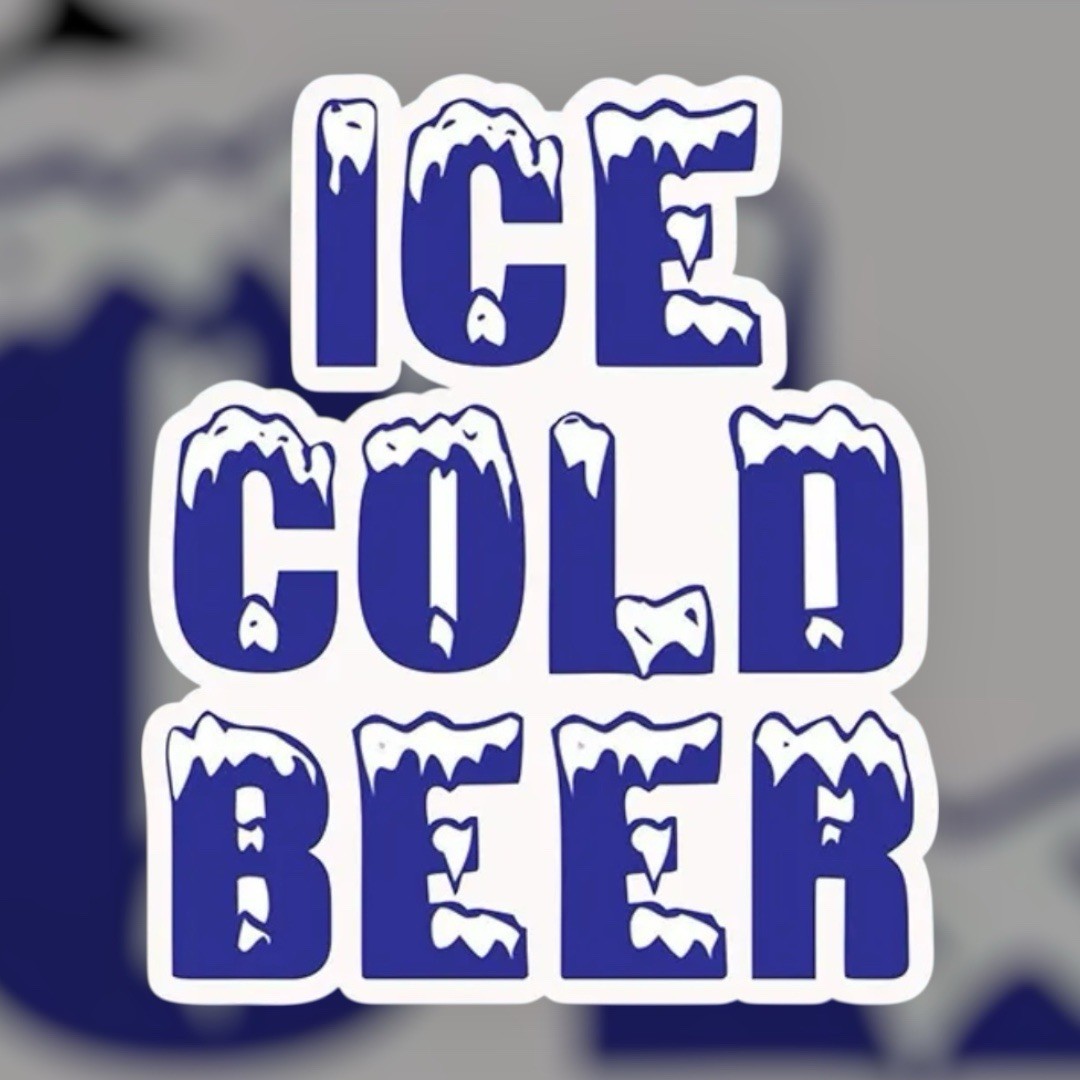 ICE COLD BEER 3” INCH Food Party Boat Cooler Chest Vinyl Sticker Decal