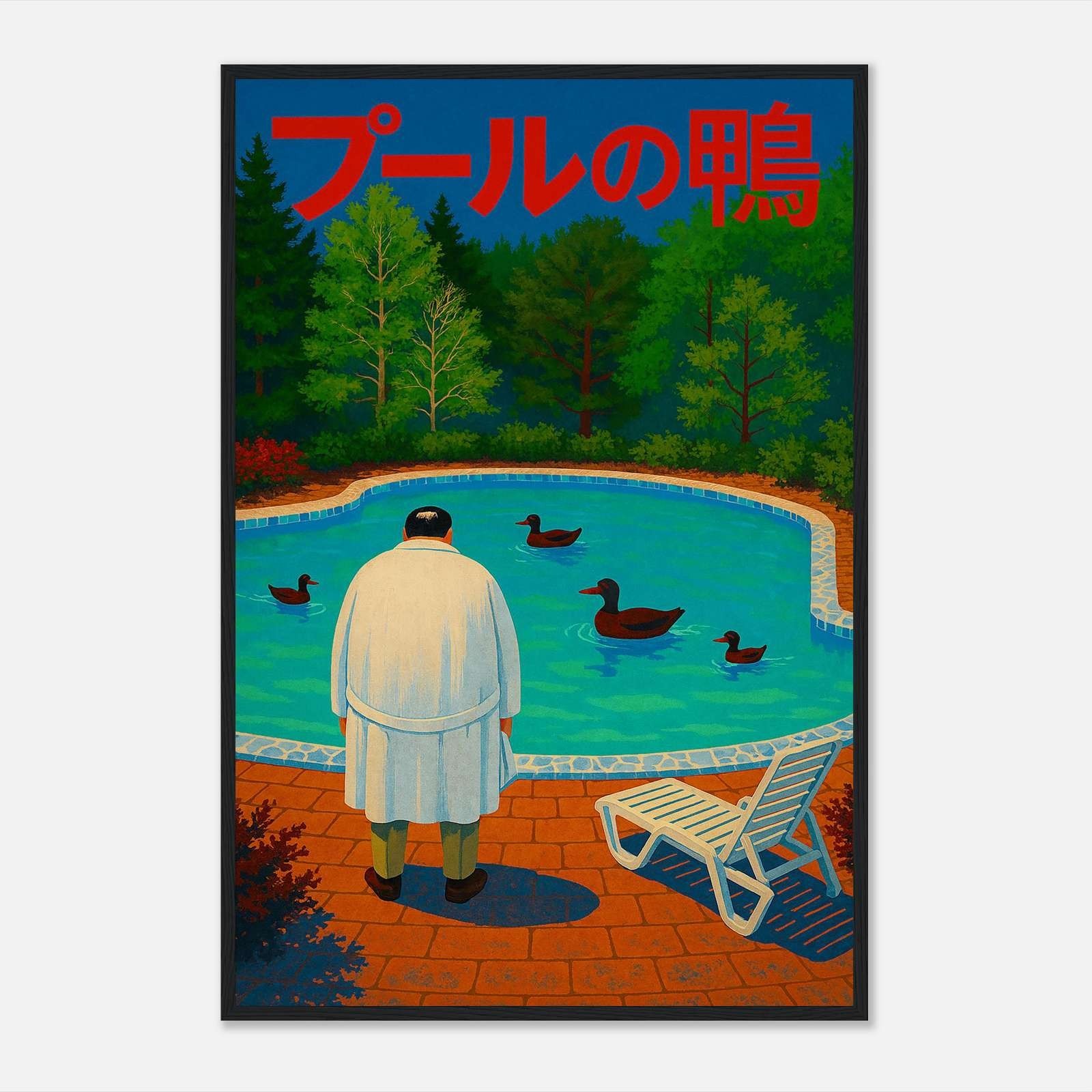 Tony Soprano Ducks Pool Art Print The Sopranos Japanese Style Poster Wall Art