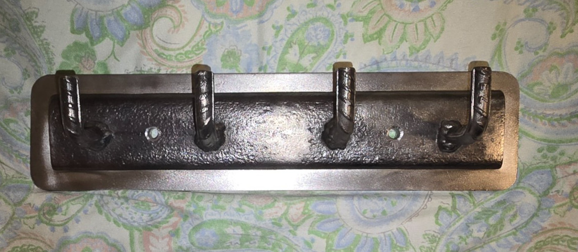 Handmade Rebar Key Holder Wall Hook Rack Rustic Industrial Reclaimed Steel 5lb