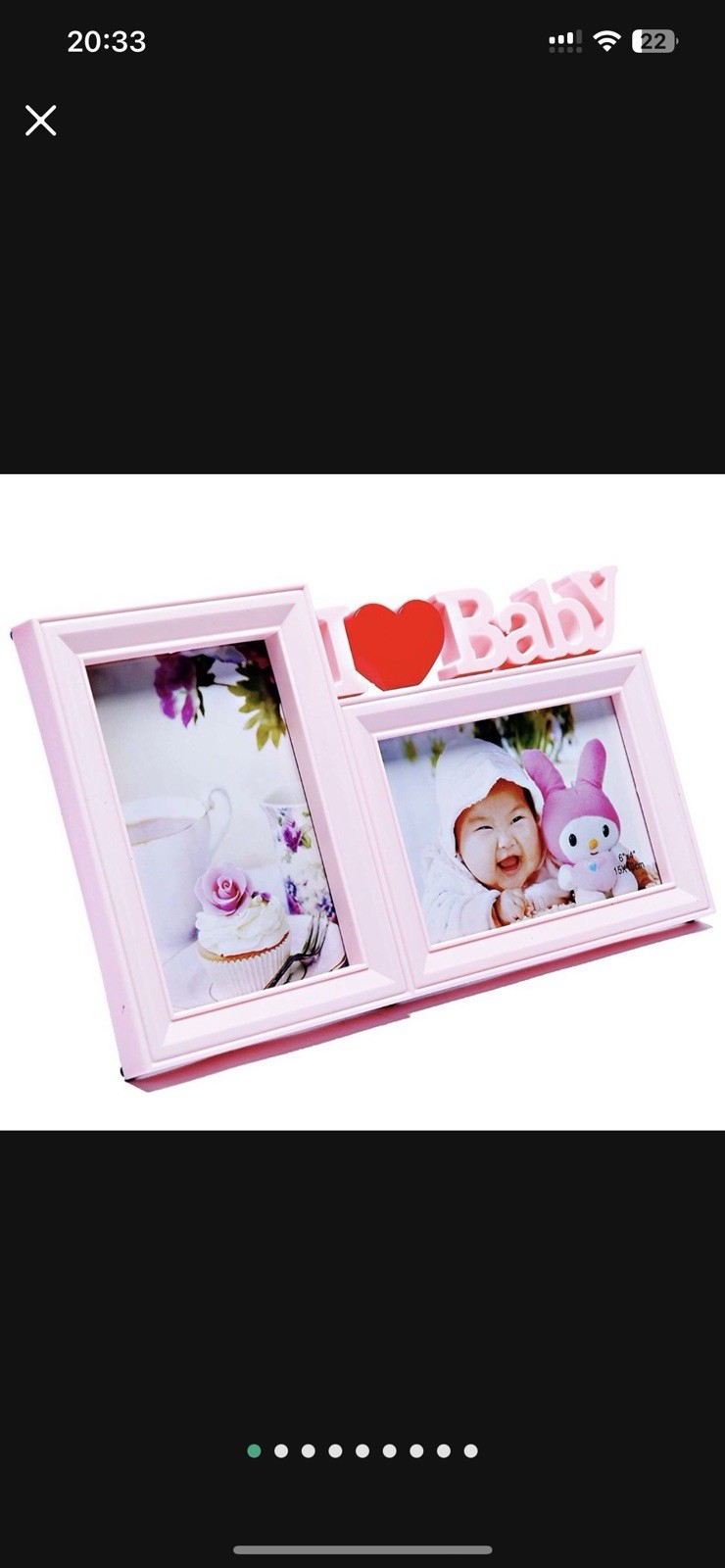 Premium Plastic Double 4×6 Photo Frame, »I Love Baby » fit Two 4×6 in Size Photos