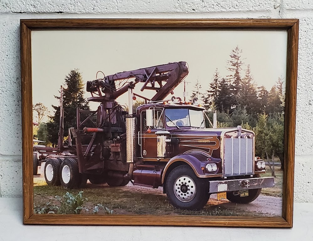 Vintage 80s Kenworth Semi Truck 14×11” Olympic Log Loader Big Rig Framed Print