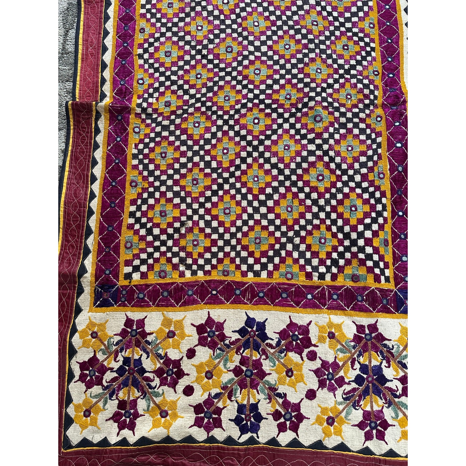 Vintage Banjara wall hanging ethnic tapestry hanging embroidery boho 35×64”