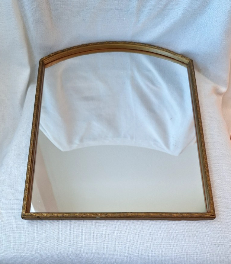 Vtg Gold Arch Wall Mirror w/Thin Wooded Frame 16&Prime; x 12.5 Accent Mirror, Gallery