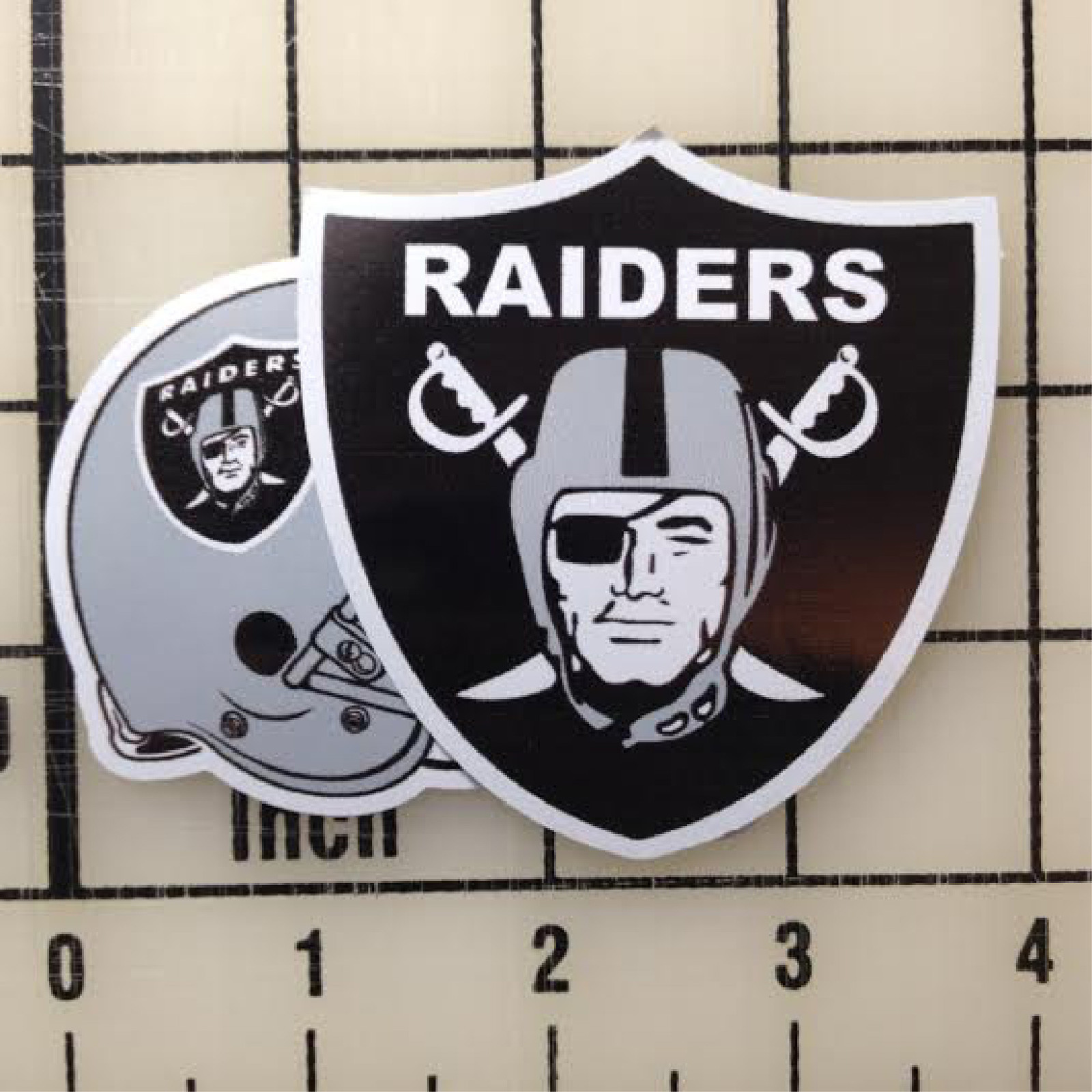 Oakland Raiders 3&Prime; Wide Color Vinyl Decal Sticker Set
