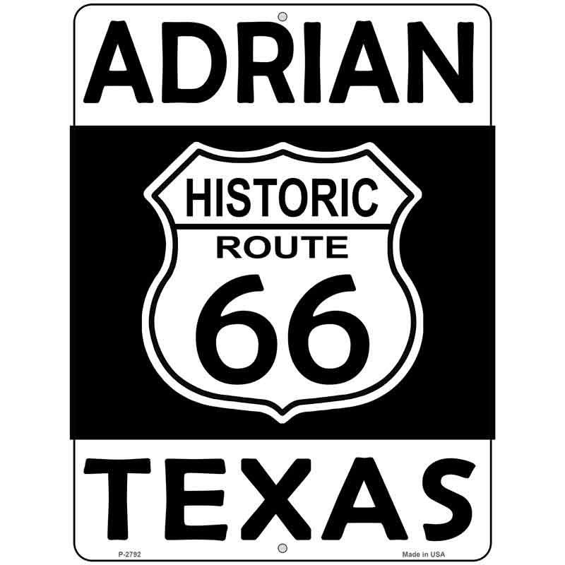 Route 66 Adrian Texas TX Metal Sign 12×9 Man Cave Garage Bar Wall Decor US Made