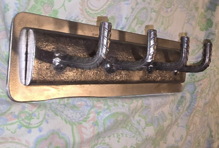 Handmade Rebar Key Holder Wall Hook Rack Rustic Industrial Reclaimed Steel 5lb