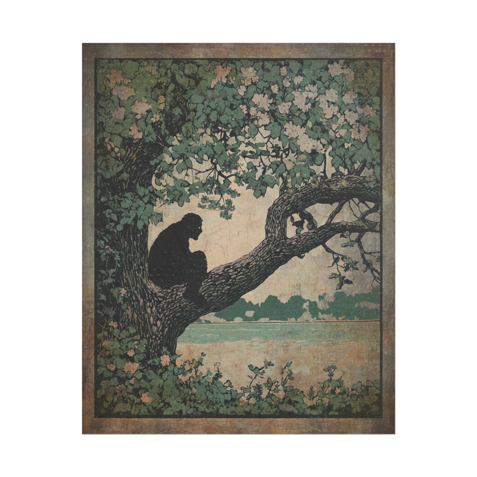 BIGFOOT TREE Wall Art, Sasquatch Flower Nature Poster, Cryptid Botanical Decor