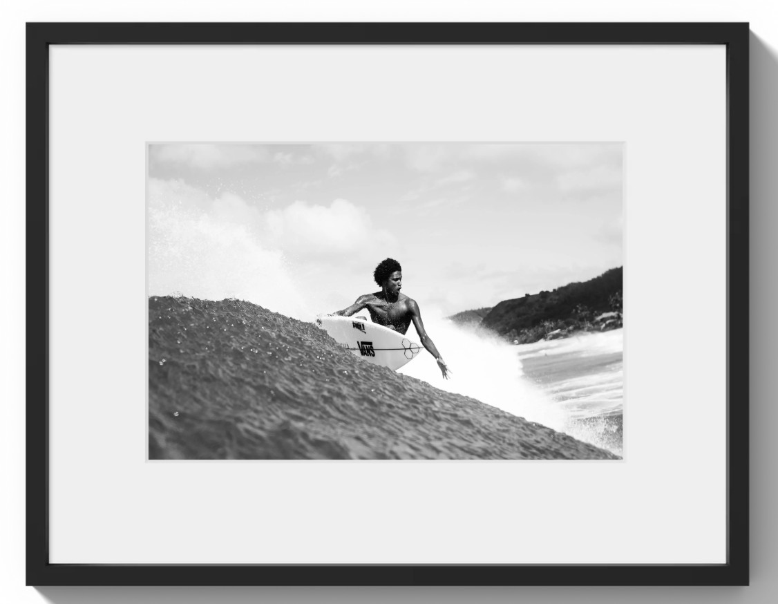Vintage Surf Photography Poster | Black and White Surfer Wall Art