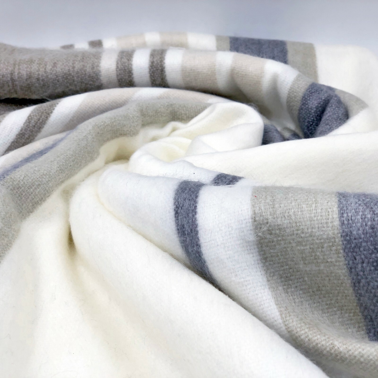 SOFT&WARM STRIPED ALPACA LLAMA WOOL BLANKET PLAID 99&Prime;x67&Prime; QUEEN BED SOFA COUCH