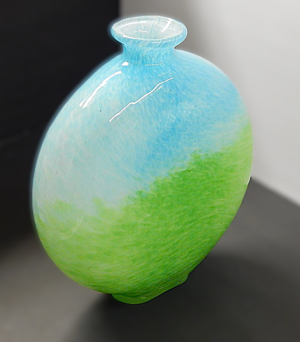 Art Vase-upper Blue-bottom Green-11.5&Prime;tall x 10&Prime;wide x3.5deep-FREE SHIPPING!