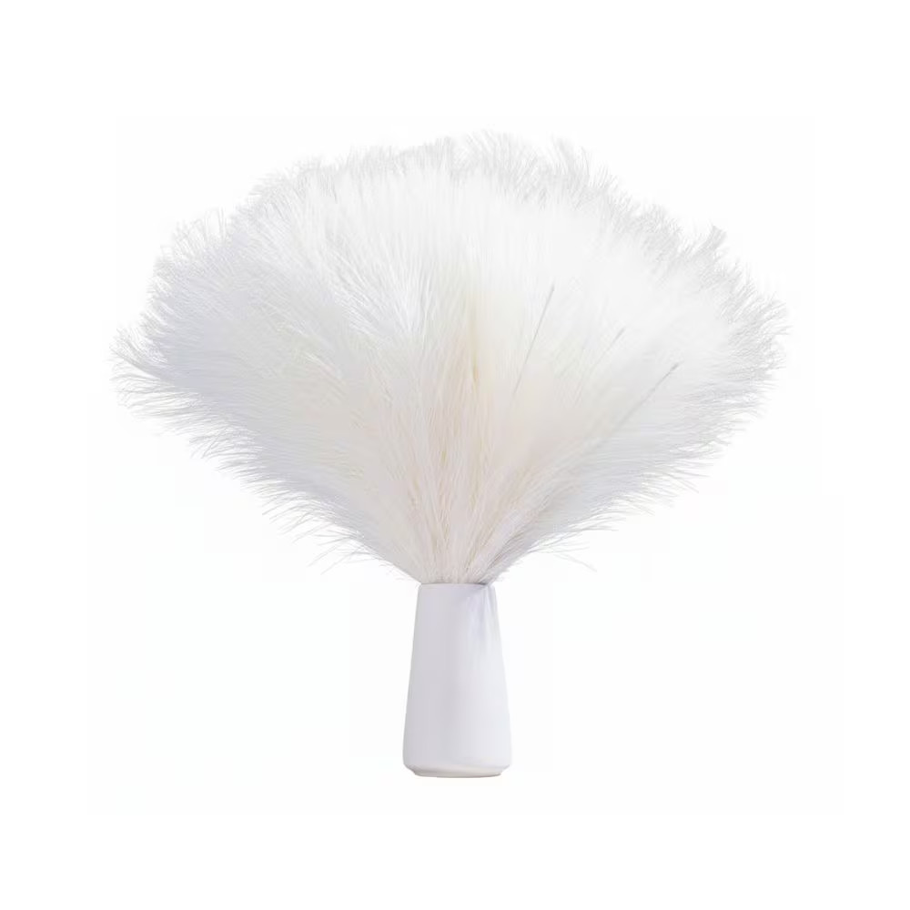 2.05 In. White Artificial Plant Pampas Grass 10 Pieces Fluffy Faux Boho Decor fo