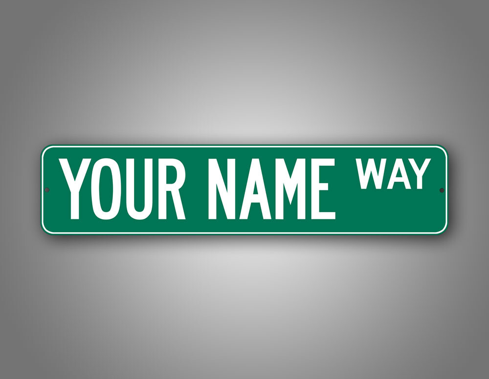 Custom 4&Prime;x18&Prime; Green Street Sign Personalized Novelty Any Text Address Road Sign