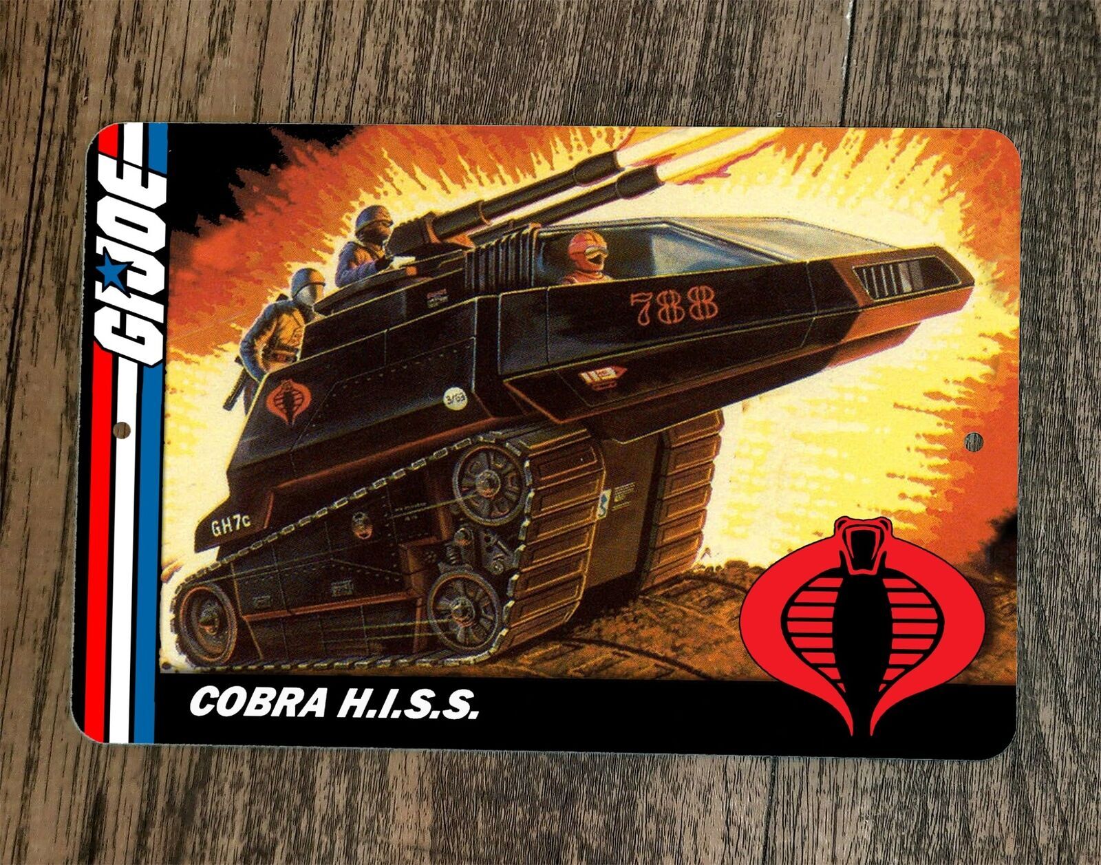 Cobra Hiss Tank 8×12 Metal Wall Sign GI Joe Poster