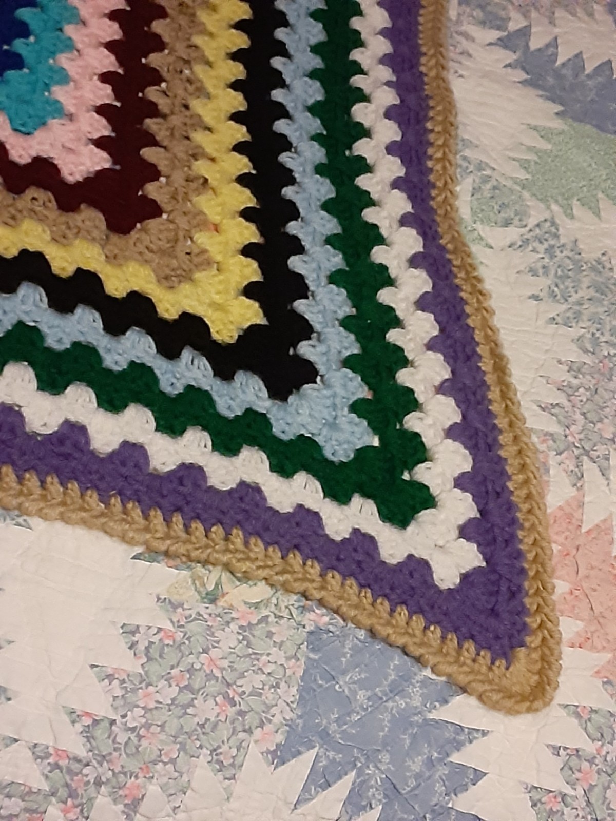 Crazy Granny Square Afghan approx. 40&Prime; square