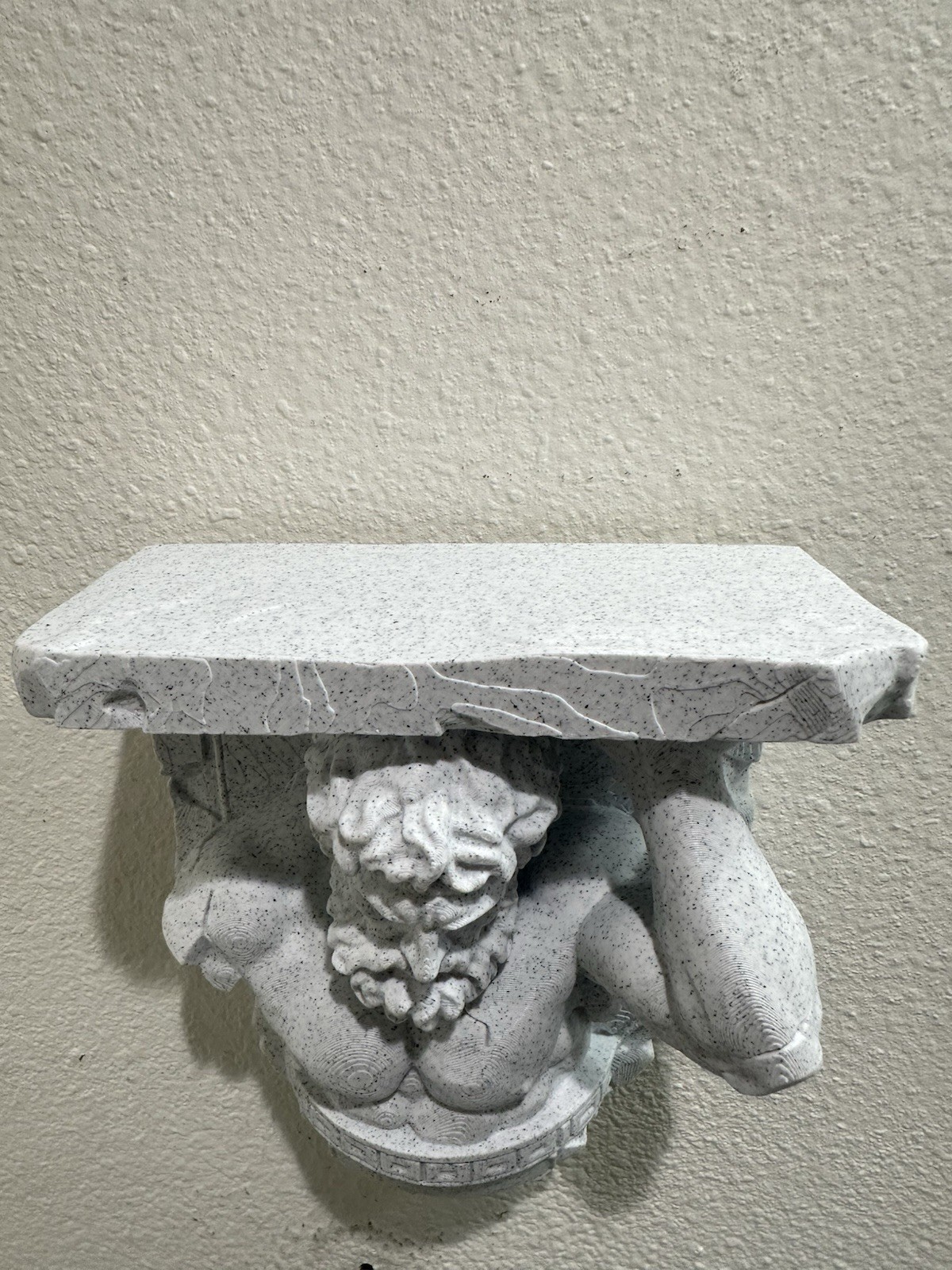 Atlas Titan Greek Statue Wall Shelf Bracket Stone Style Mythology Decor Mount 8”