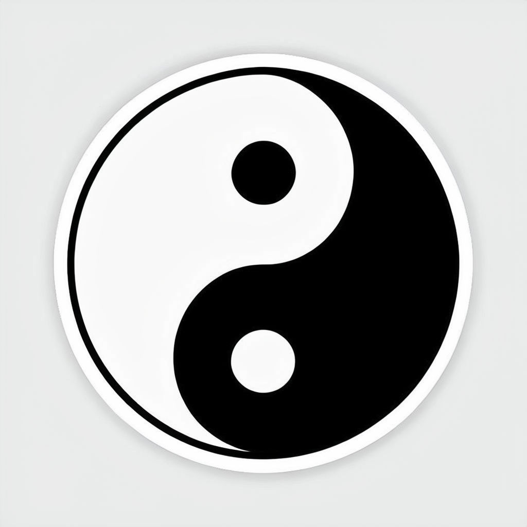 New 3” Wide Yin And Yang Round Vinyl Decal Sticker
