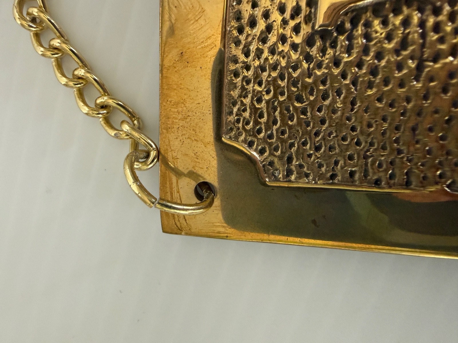 vintage solid brass wall plaque « Warning, this house protected by attack bird »