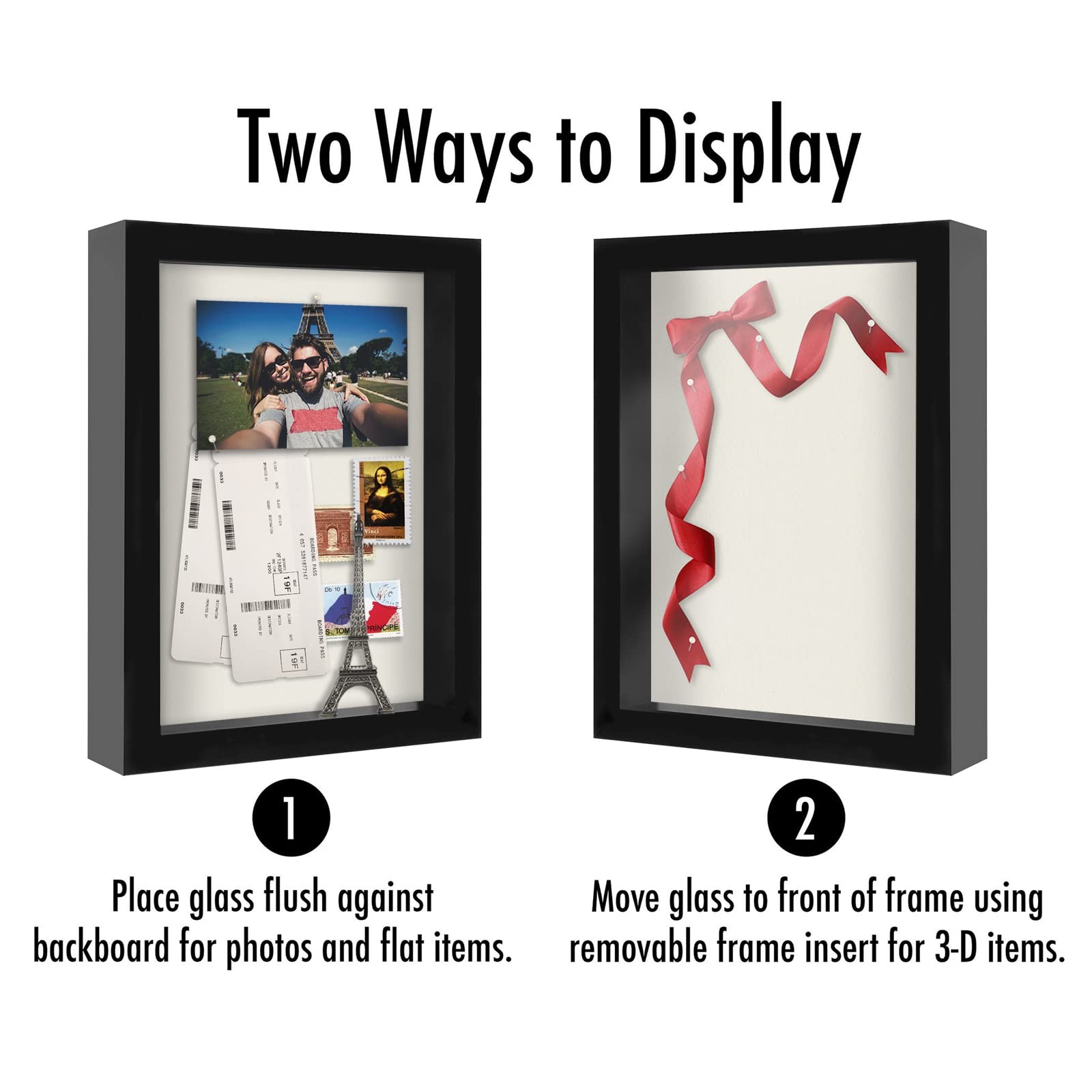 Americanflat 8.5×11 Shadow Box Frame with Shatter-Resistant Glass – Silhouette