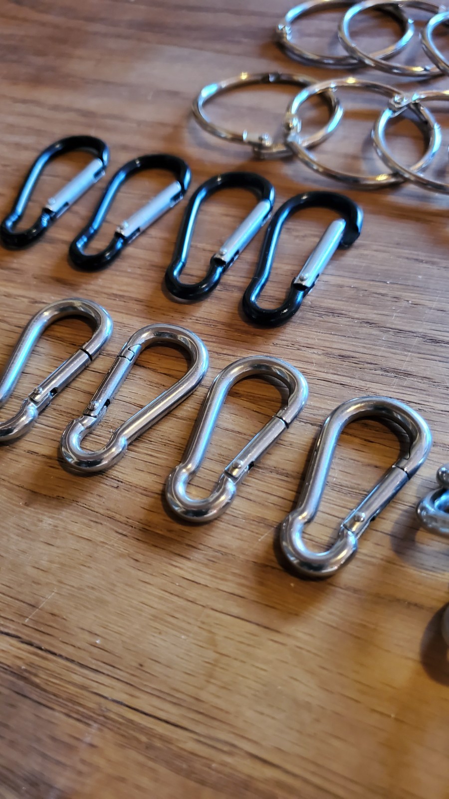 49 PCS Key/Binder Rings, mini accessory carabiner clips, NEW