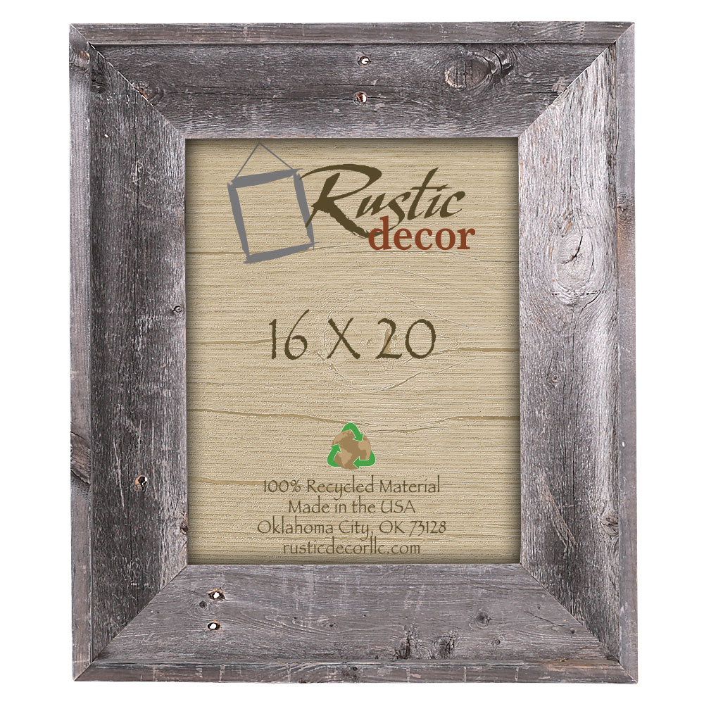 16×20 – 4&Prime; Wide Premium Reclaimed Rustic Barn Wood Wall Frame