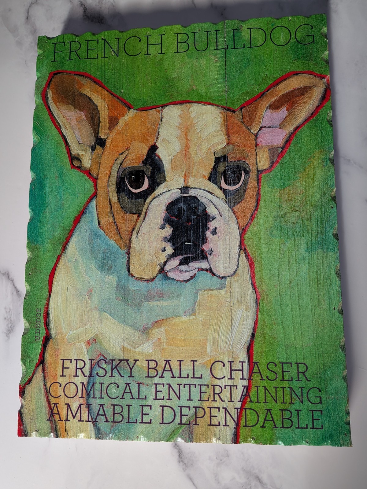 French Bulldog Wall Art on Wood | Rustic Farmhouse Dog Decor | 16&Prime; x 12&Prime;
