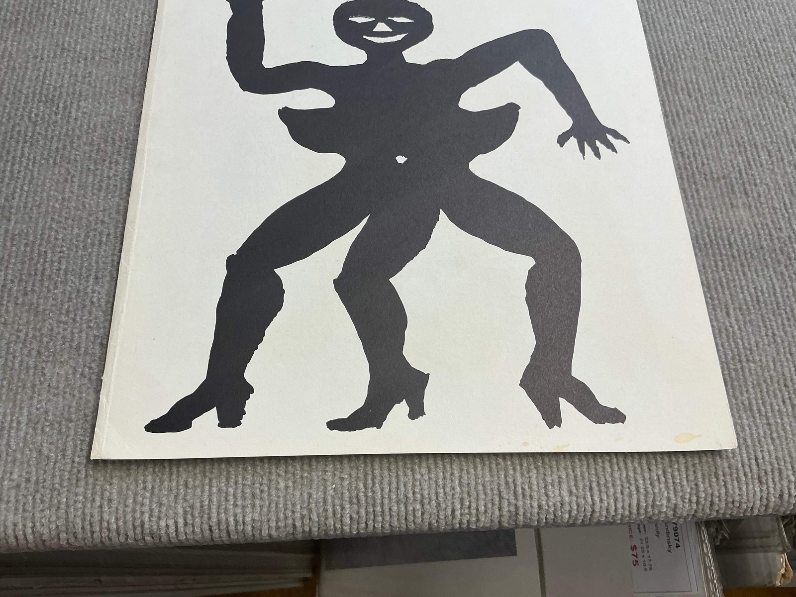 ALEXANDER CALDER Three Legged Figure 11.75&Prime; x 11&Prime; Lithograph 1975 Surrealism