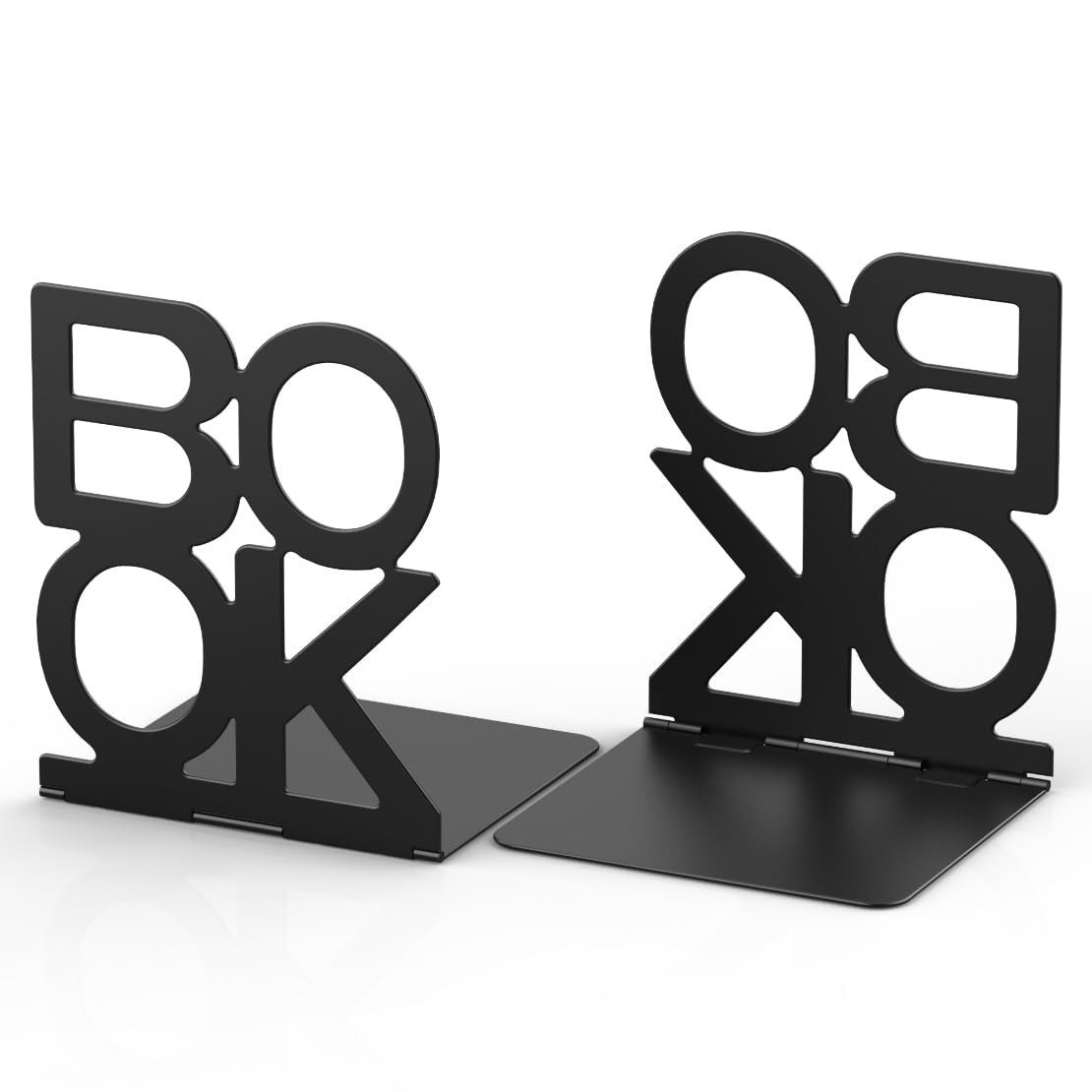 Book Ends,Bulk 1 Pair Bookends Folding Book Ends Metal Bookend (1 Pair)