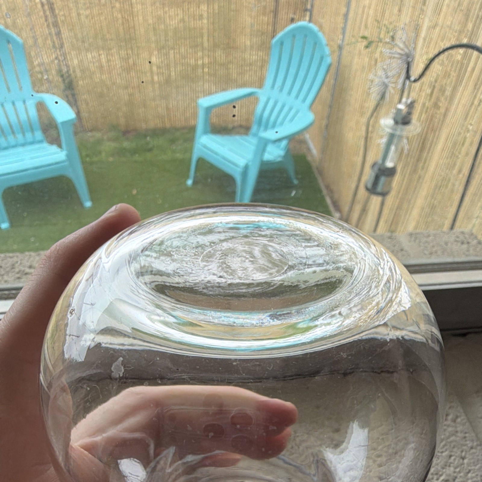 Set of 3 vintage Clear Glass Bulb Vases, Free Standing Glass Decor, Thick Glass