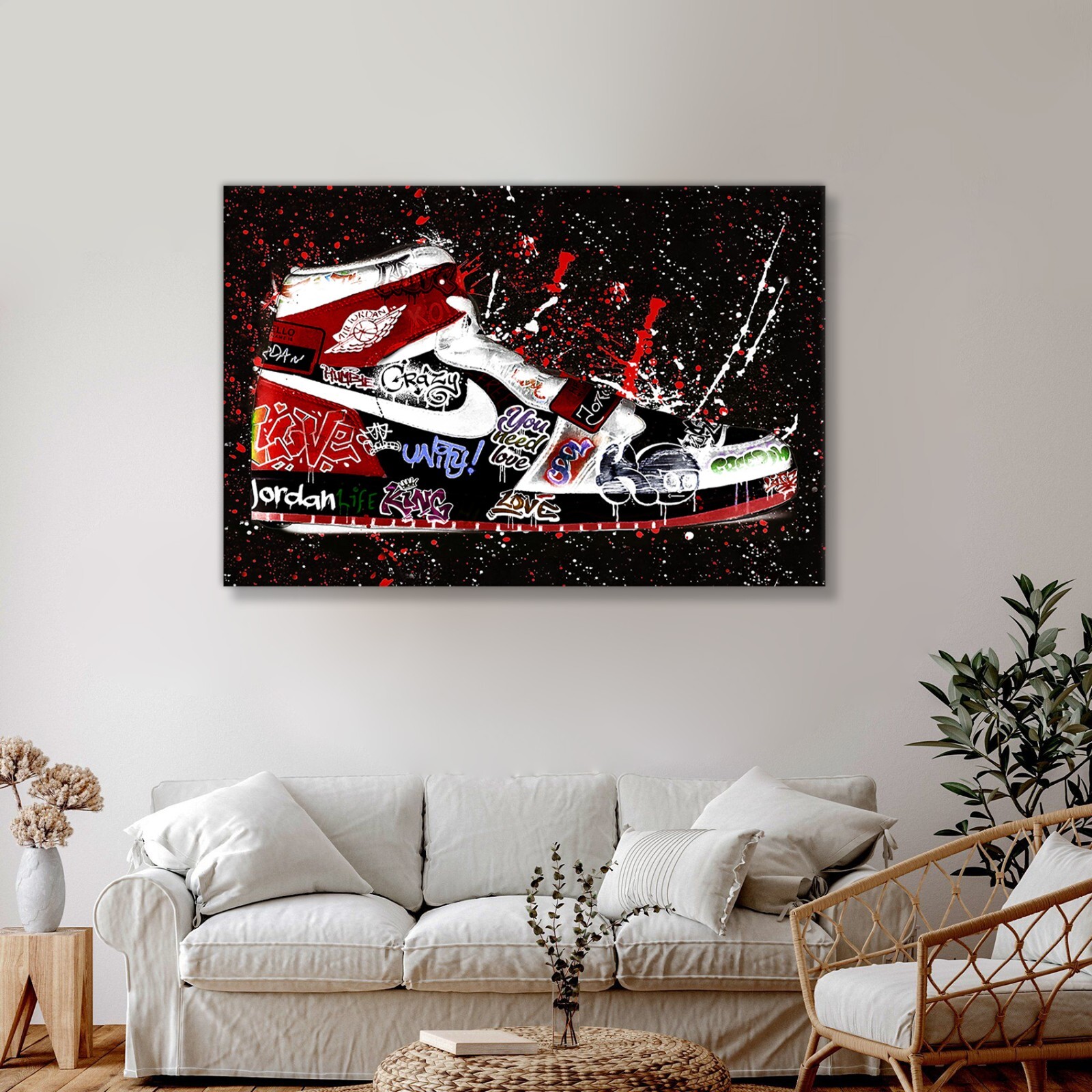 Jordan Shoe Hype Sneaker Canvas Wall Art Abstract Poster Ready to Hang Gift