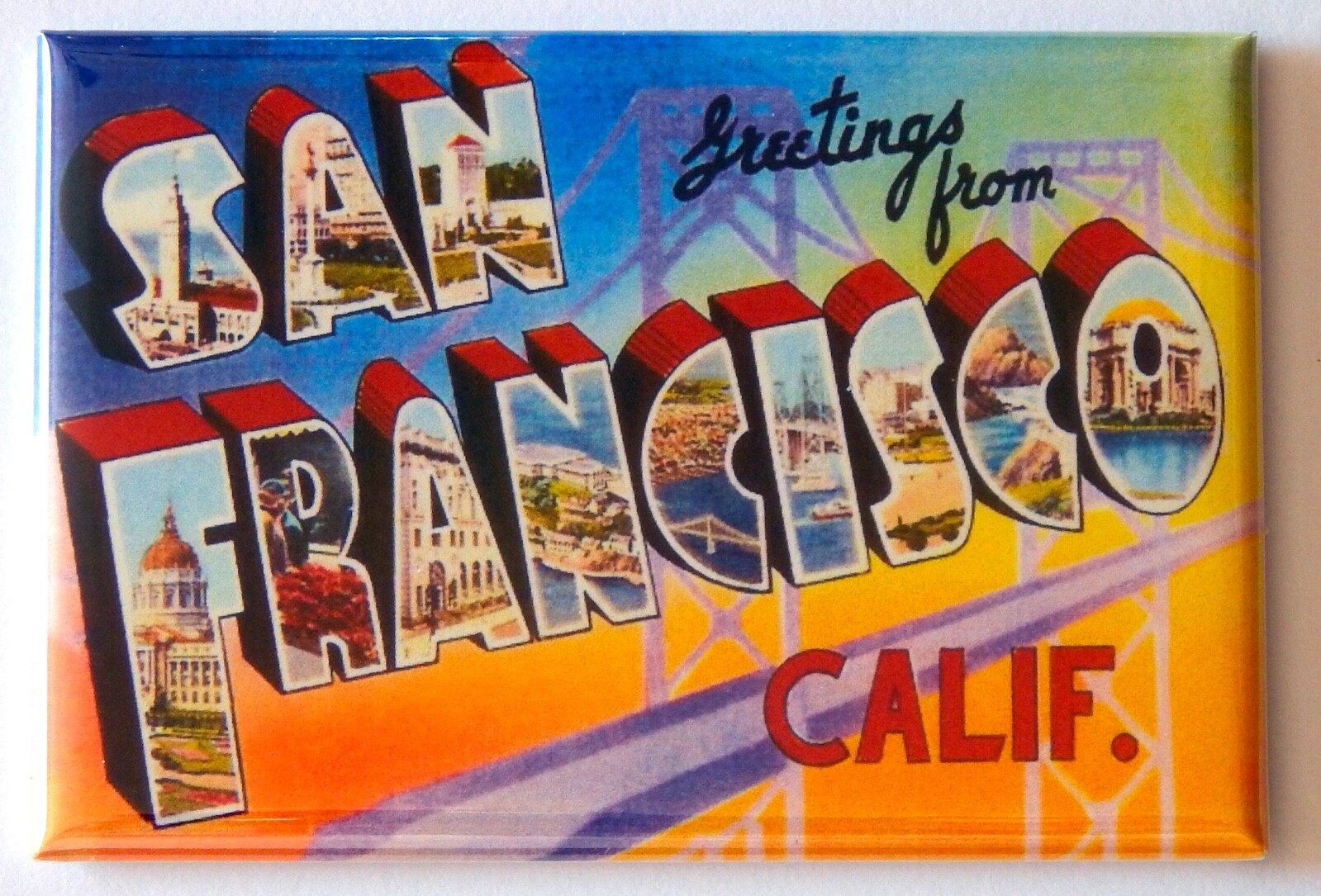 Greetings from San Francisco California FRIDGE MAGNET golden gate bridge
