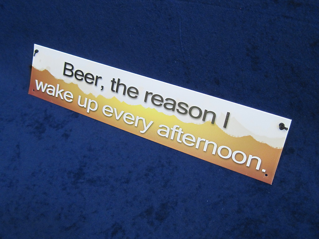 BEER Reason I wake up 3X15 Metal Tin Sign – Man Cave Garage Bar Rec Game Rm Shop