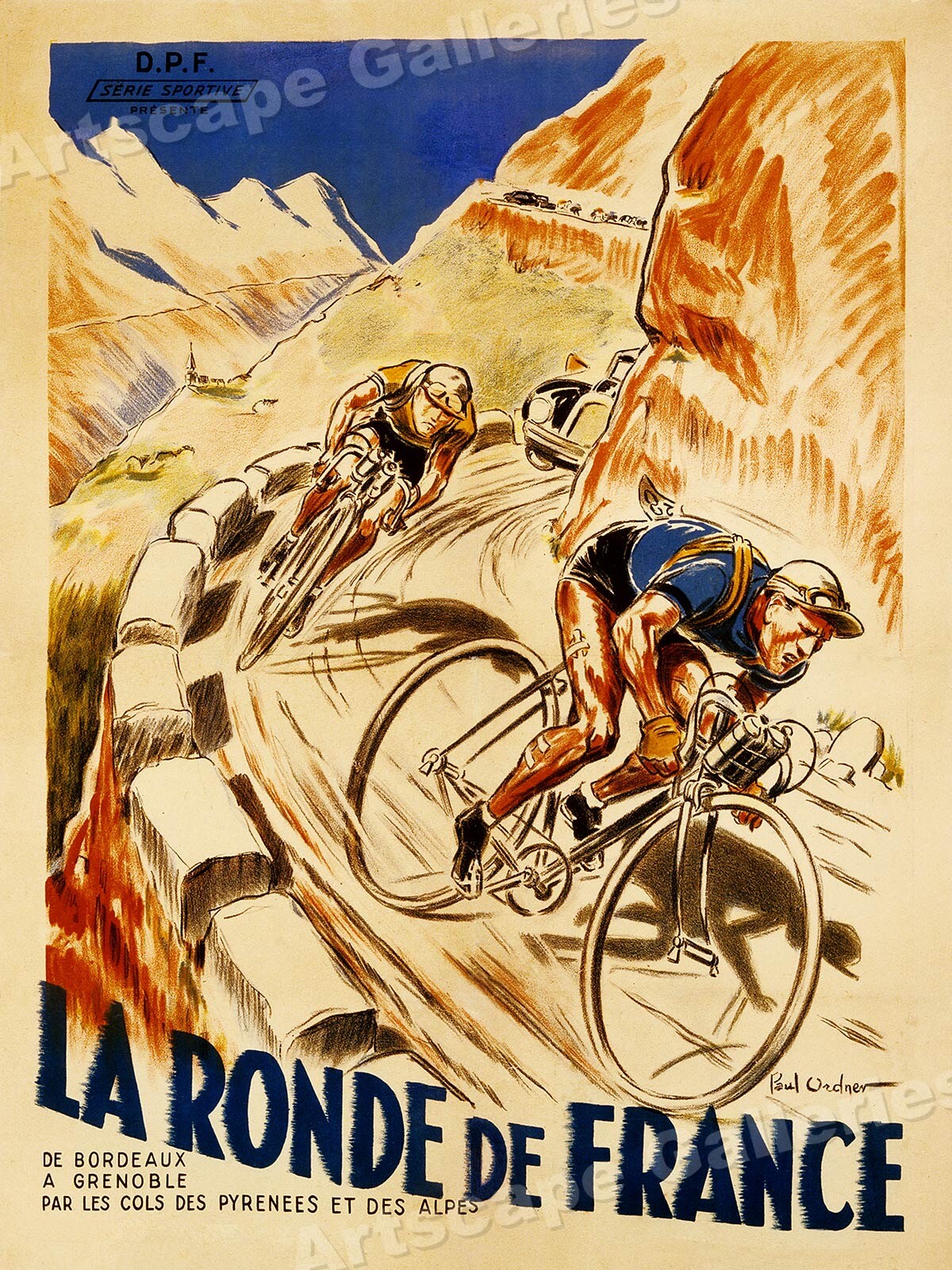 1928 « La Ronde de France » Tour de France Vintage Style Bicycle Poster – 20×28