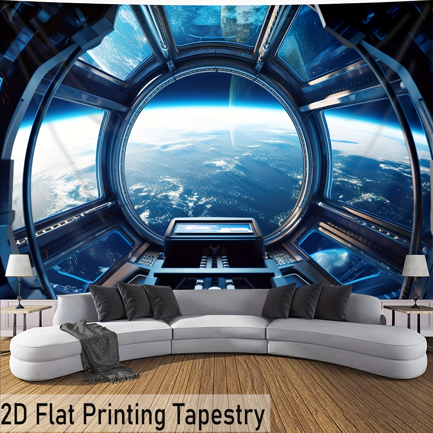1pc Extra Large Size Sci-Fi Space Planet Printed Tapestry, Polyester Tapestry, W