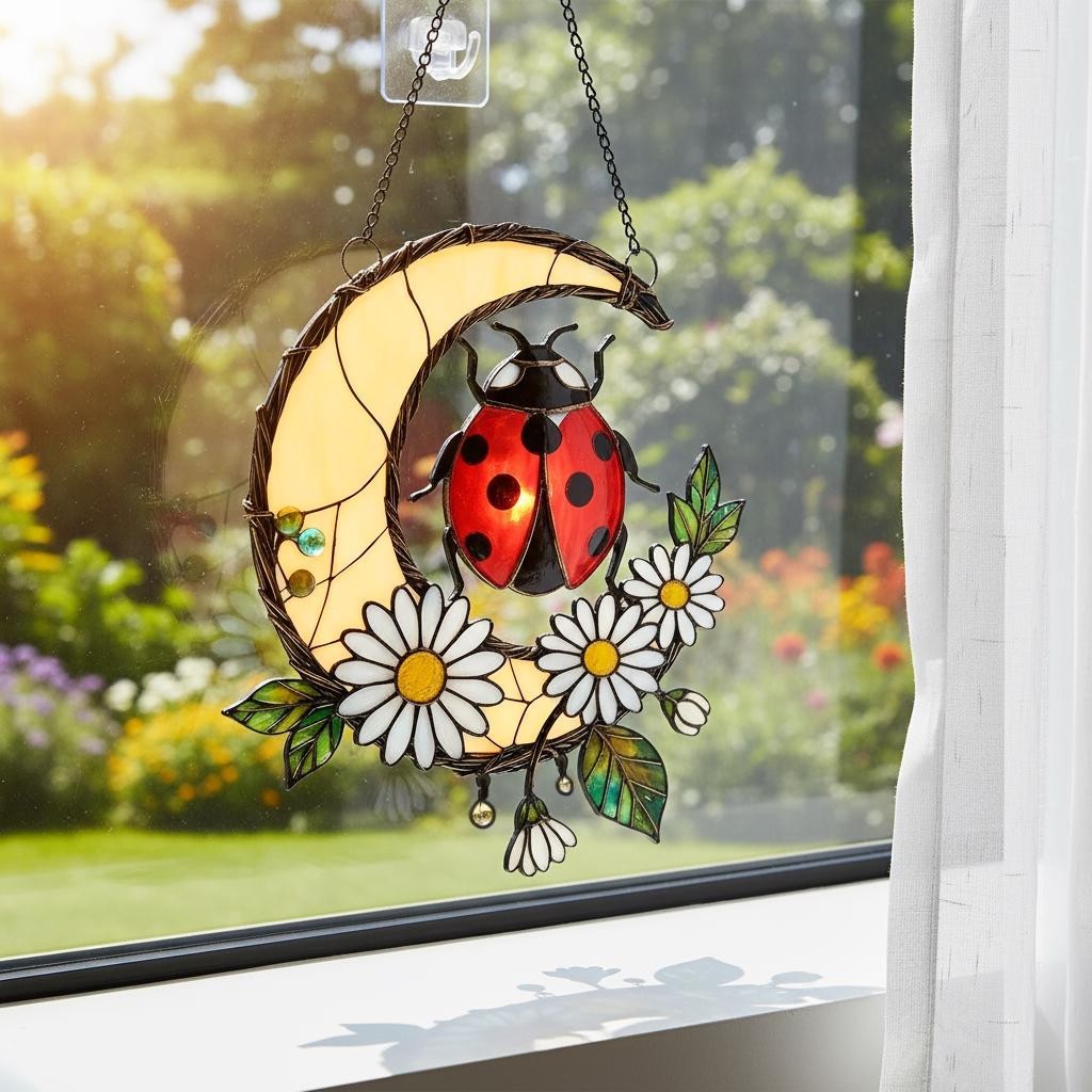 Ladybug Suncatcher Acrylic Window Hanging, Mother&rsquo;s Day Gift, Ladybug Lover