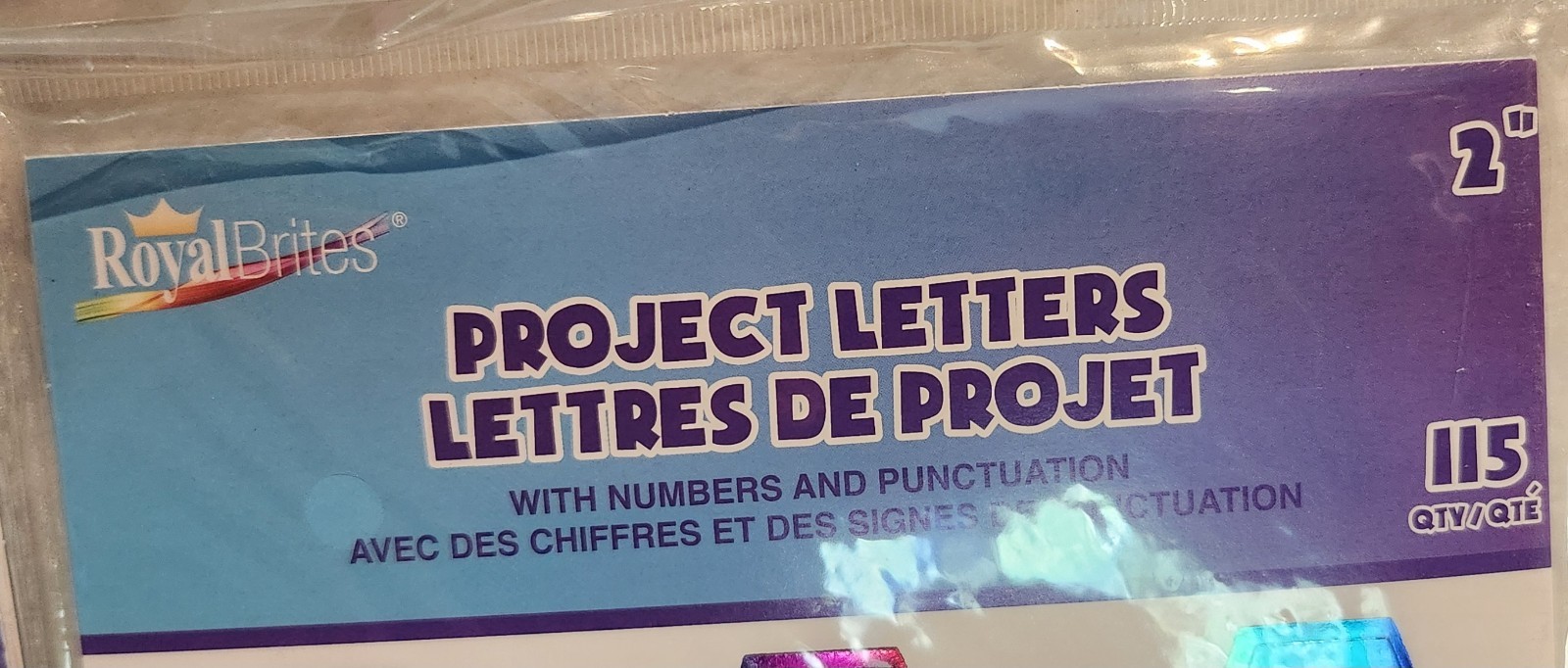 2 Pack Project Letters 2&Prime; With Number & Punctuation ( Metallic Rainbow) Stickers