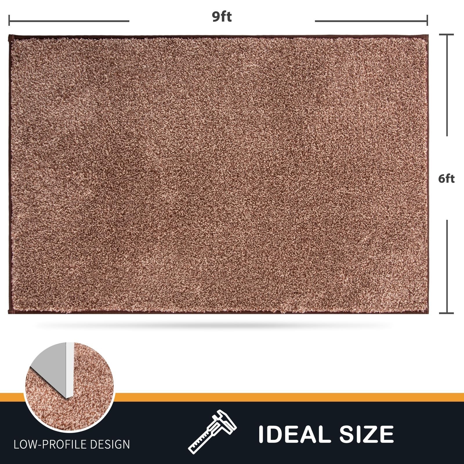 PURRUGS Easy Care Area Rug 6ft x 9ft, Non-Slip Washable Entryway Rug, Stain R…