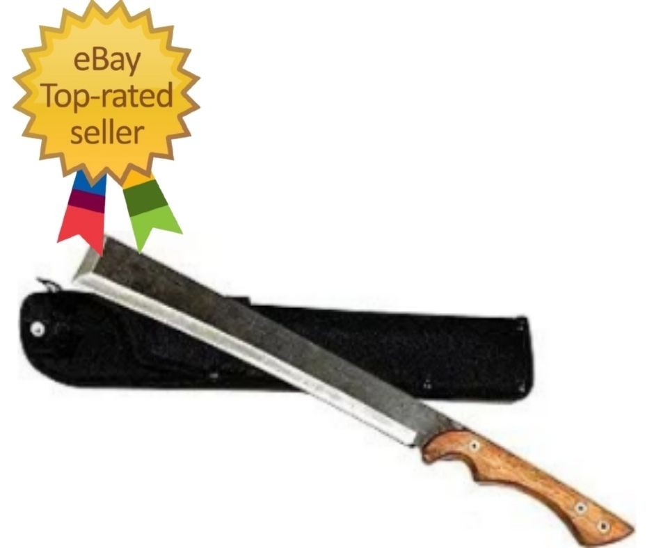19.25&Prime; Machete Knife Japanese NATA Tool Style – 440 Stainless Steel Full Tang…