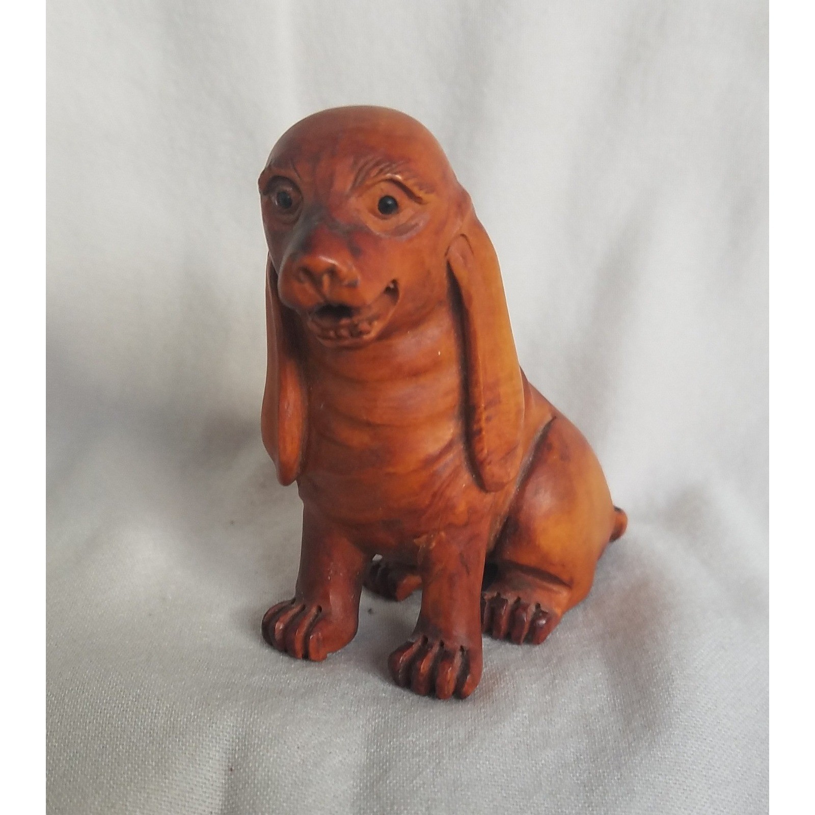 Dog Basset Hound Sitting Dog lover Fairy Garden Miniatures Terrariums Dioramas