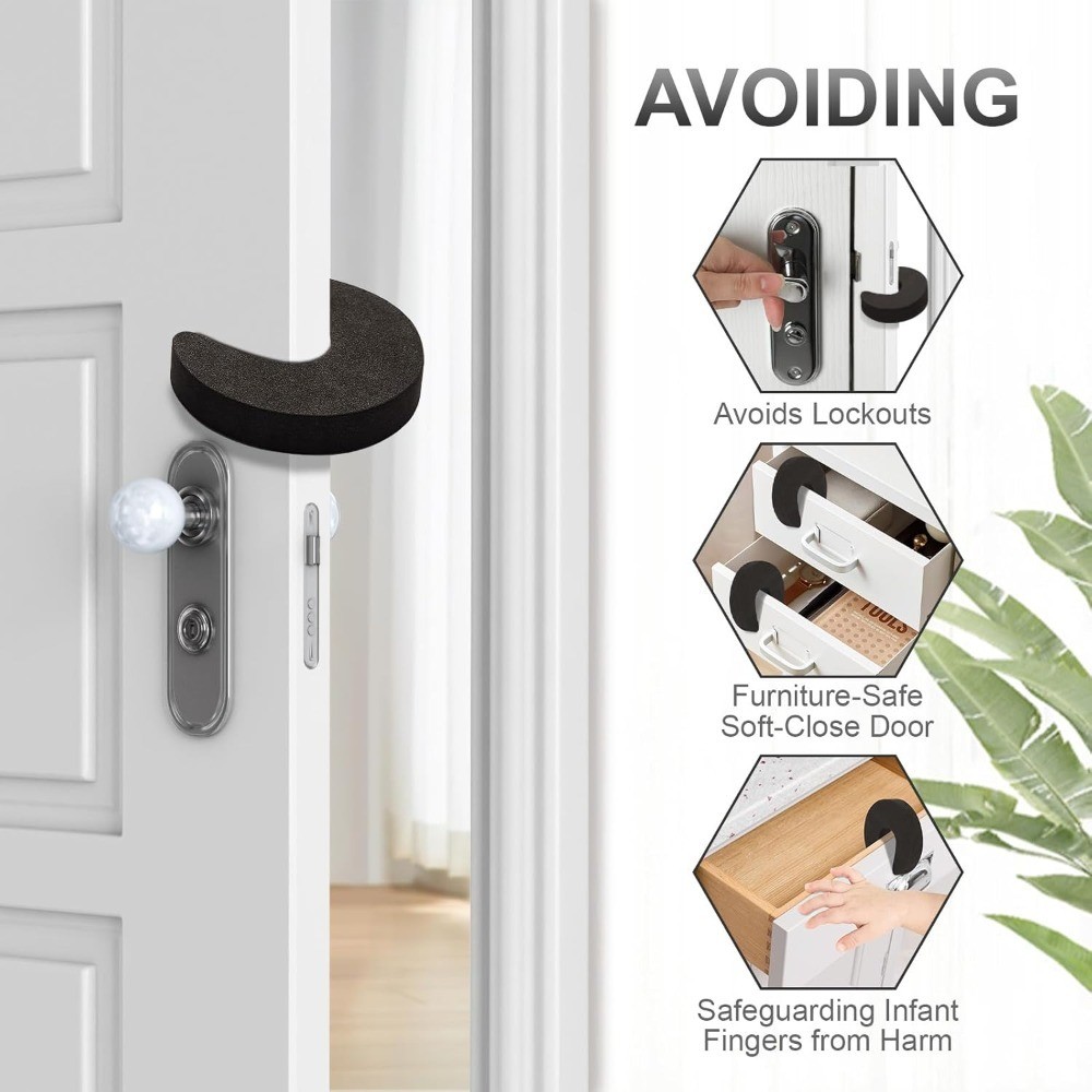 Multifunctional 8-Pack Door Stopper Pinch Guard, Child Pet Safety Foam Bumper to
