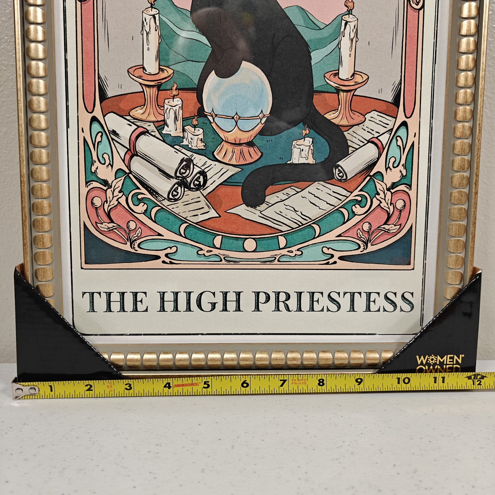 Sapna Shah The High Priestess Black Cat Tarot Framed Wall Art Gold Frame New
