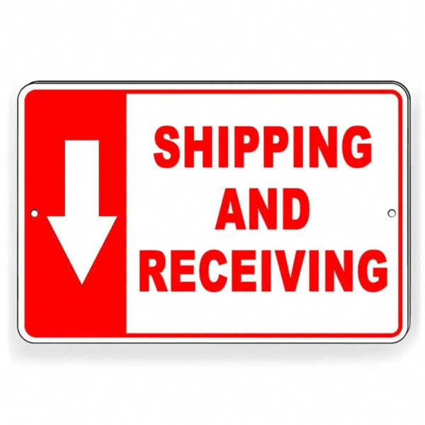 Shipping And Receiving Down Arrow Metal Sign for Factory Warehouse Mall Logistic