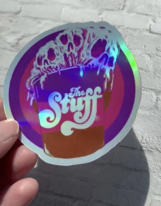 The Stuff movie horror 3inch Holographic Waterproof sticker