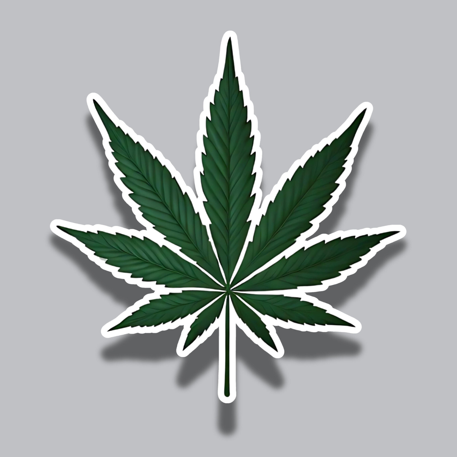 Cannabis Leaf Weed Simple Green Hemp Relaxation 3&Prime; Vinyl Sticker