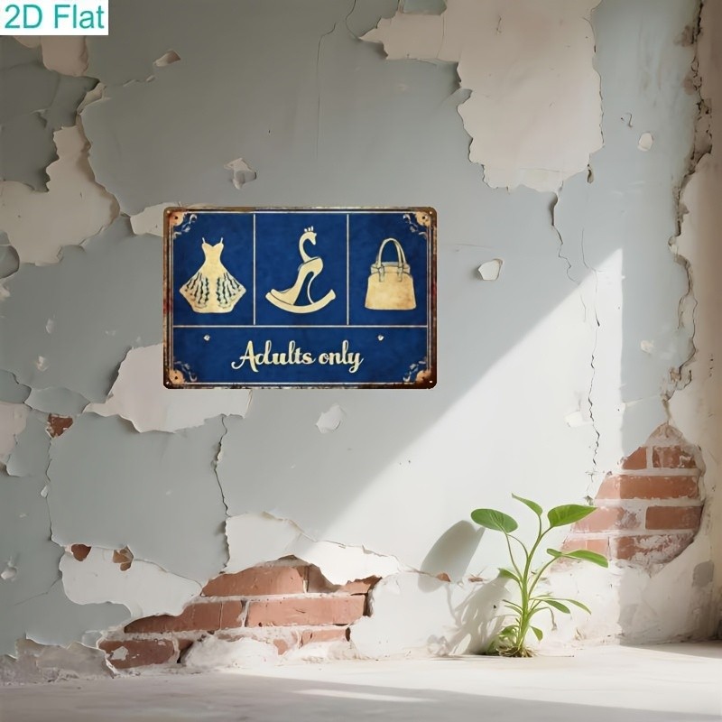 Adults Only Fashion Retro Metal Sign Glamorous Women&rsquo;s Room Wall Hanging Decor