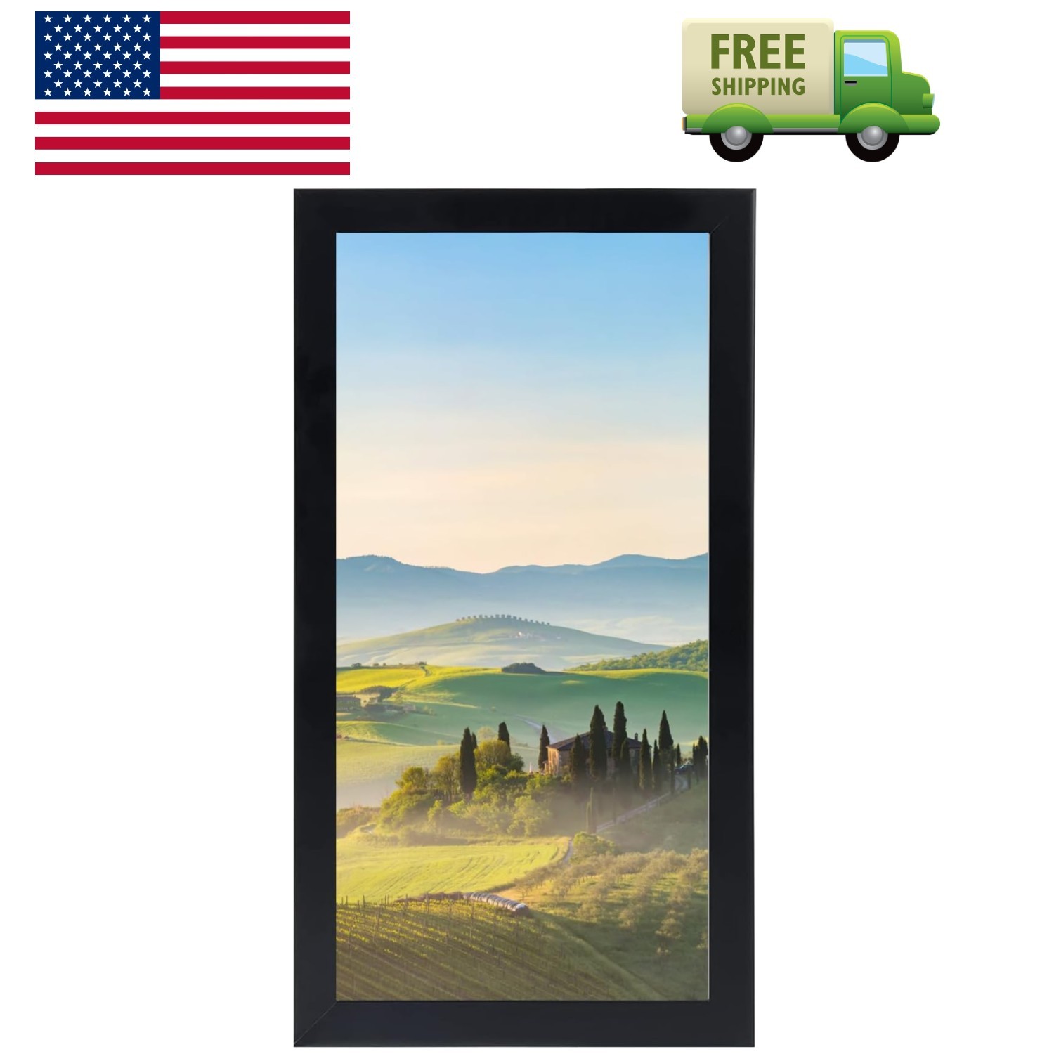 6×13 Black Picture Frames, Photos Frame with Plexiglass, Wall Gallery Photo F…
